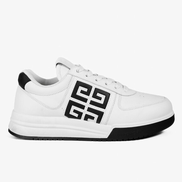 Givenchy White & Black G4 Leather Sneakers - Picture 1 of 13